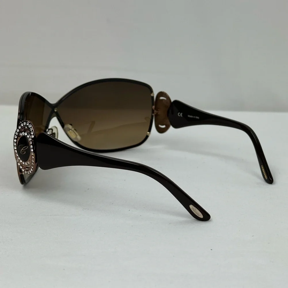 Chopard Women's Brown Gradient Logo Oval Sunglasses